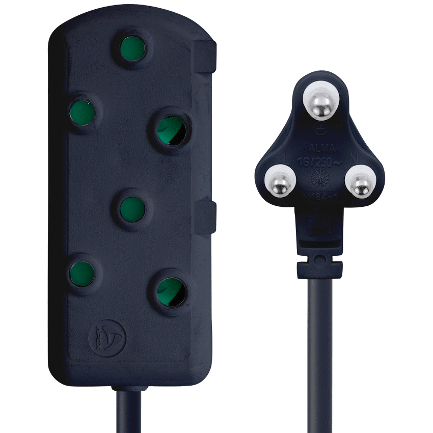 Switched Electrical SWITCHED Heavy DUTY Side By Side(SBS) EXTENSION LEADS 3M - BK