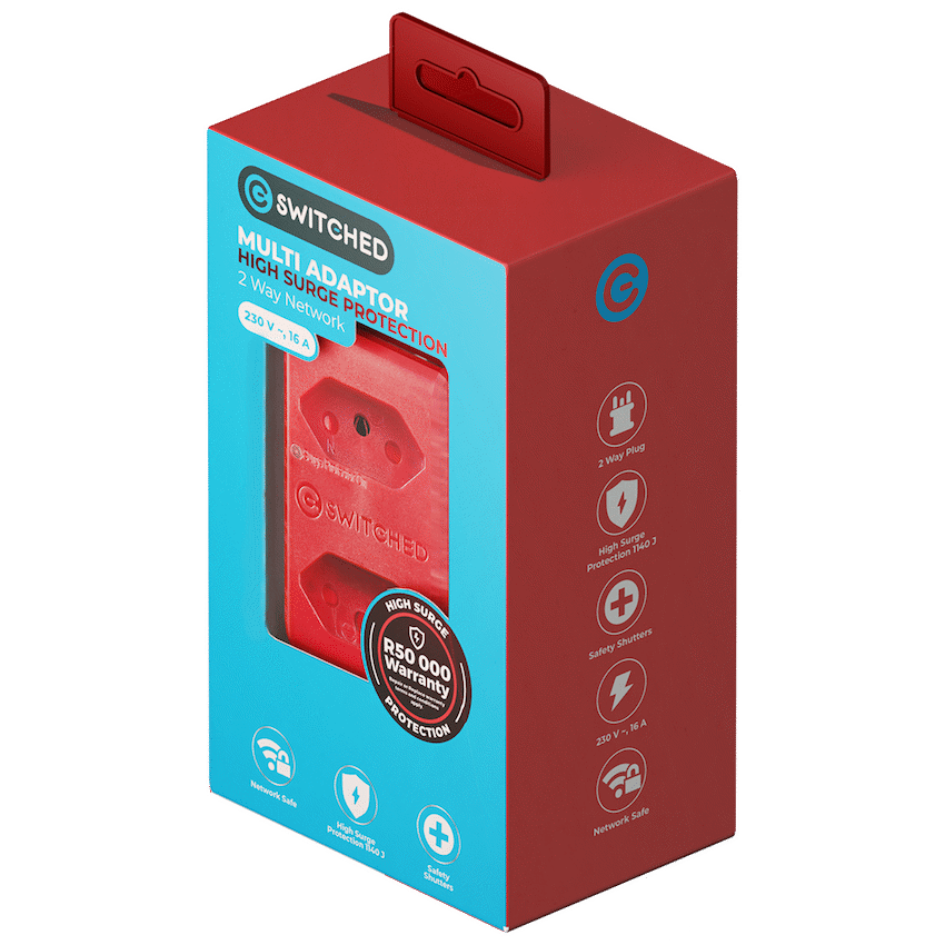 Switched Electrical Switched High Surge 2-Way Network Router Safe Adaptor