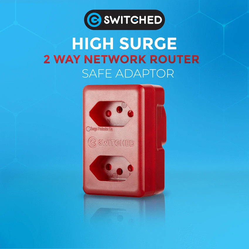 Switched Electrical Switched High Surge 2-Way Network Router Safe Adaptor