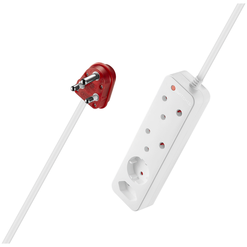 Switched Electrical Switched High Surge 4-Way Multiplug 0.5m 1140j