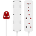 Switched Electrical Switched High Surge 4-Way Multiplug 0.5m 1140j