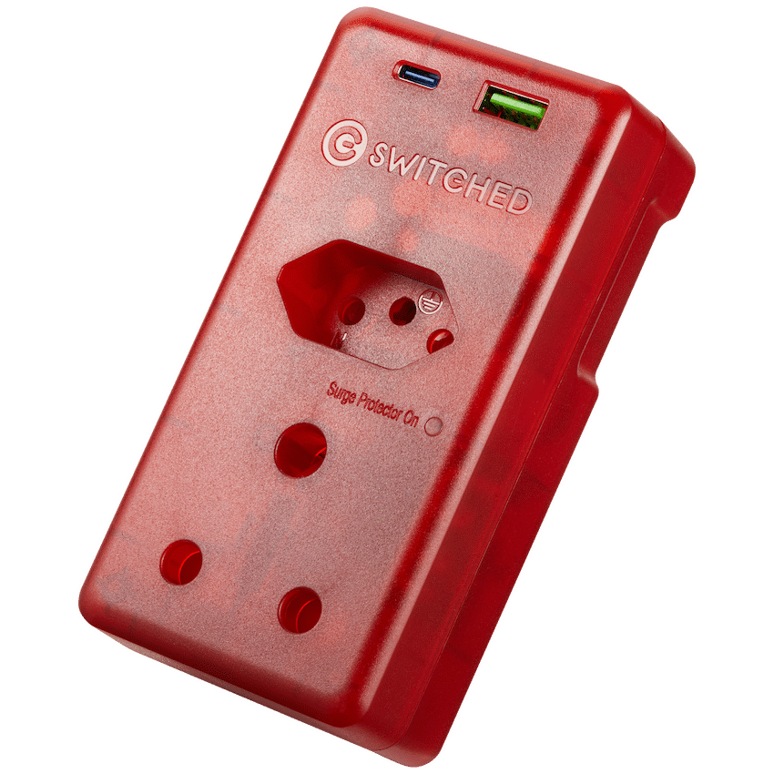 Switched Electrical Switched High Surge Multi Adaptor with USB + Type-C PD20W