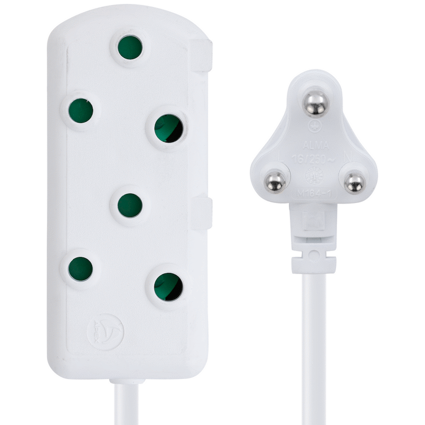 Switched Electrical SWITCHED Light DUTY Side By Side(SBS) EXTENSION LEADS 20M - WT