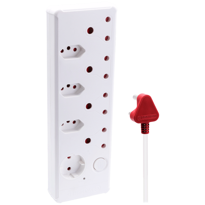 Switched Electrical Switched Medium Surge 8-Way Multiplug 0.5m