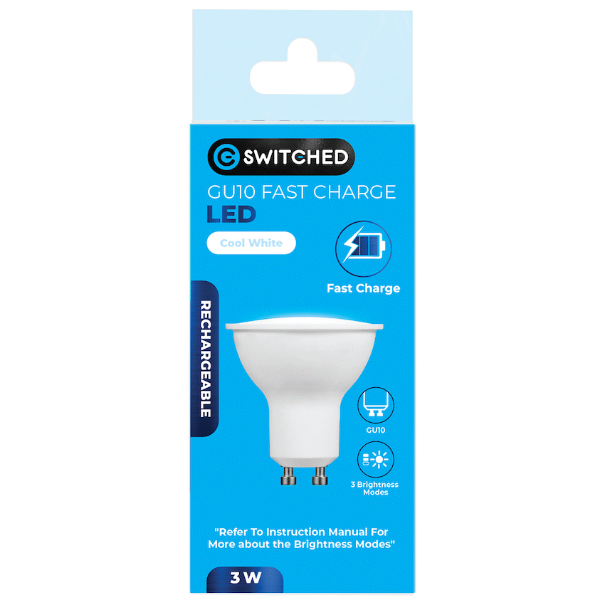 Switched Lighting Switched 3w GU10 Rechargeable Fast-Charge LED - CW