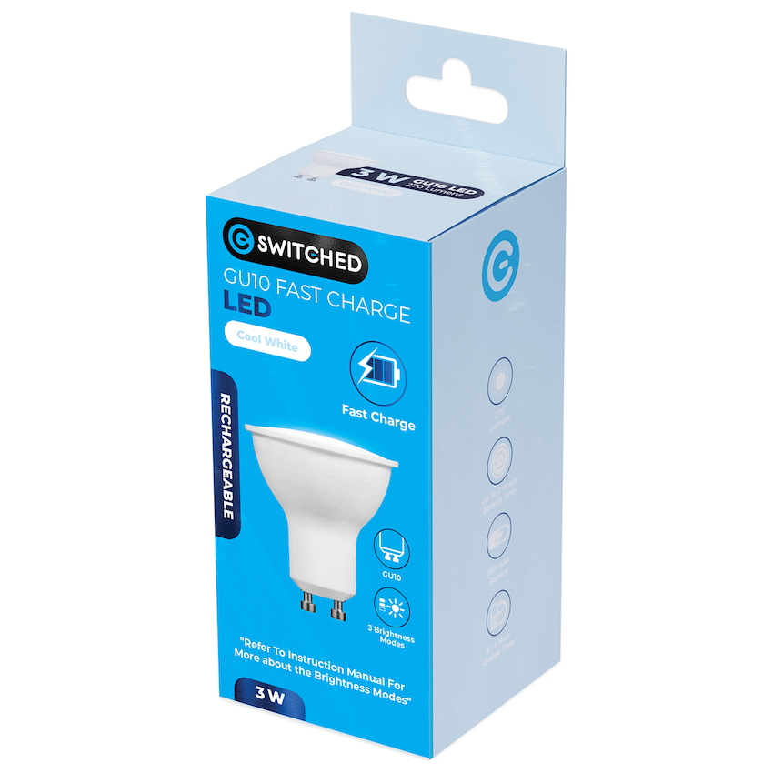 Switched Lighting Switched 3w GU10 Rechargeable Fast-Charge LED - CW