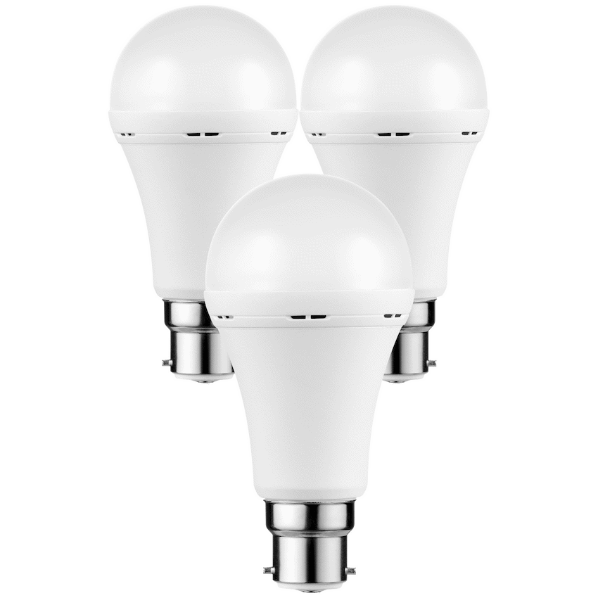 Switched Lighting Switched 5w A60 Rechargeable B22 LED Light Bulb - WW - 3 Pack