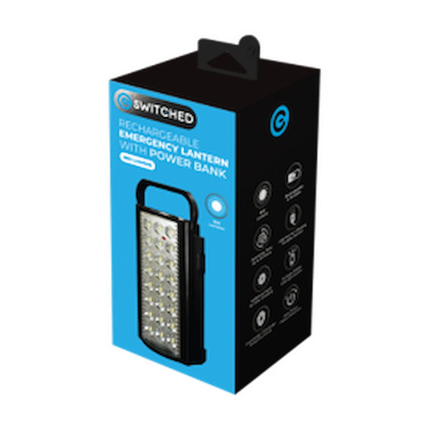 Switched Lighting Switched Rechargeable Lantern 800 Lumen - Black