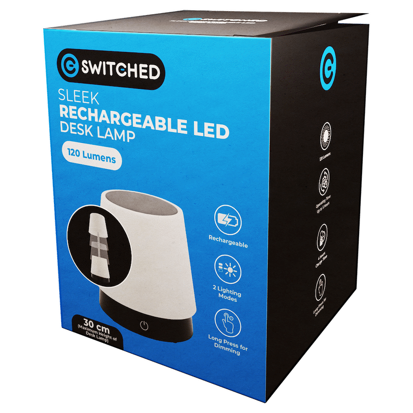 Switched Lighting Switched Sleek Series Rechargeable LED Desk Lamp