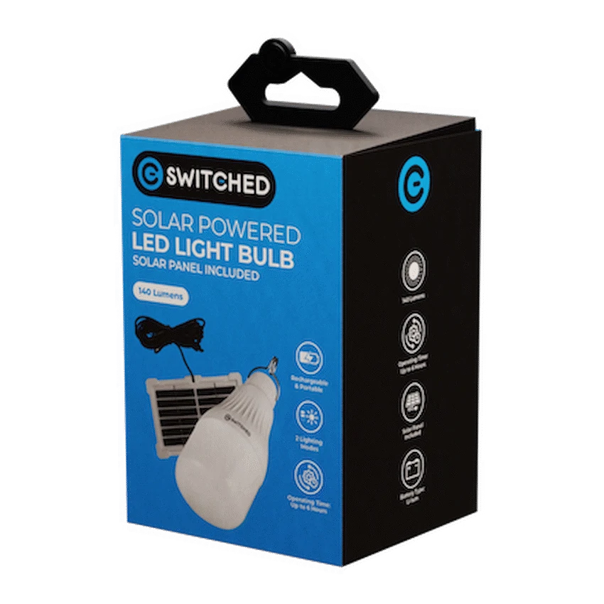 Switched Lighting Switched Solar-Powered LED Light Bulb, Solar Panel Included