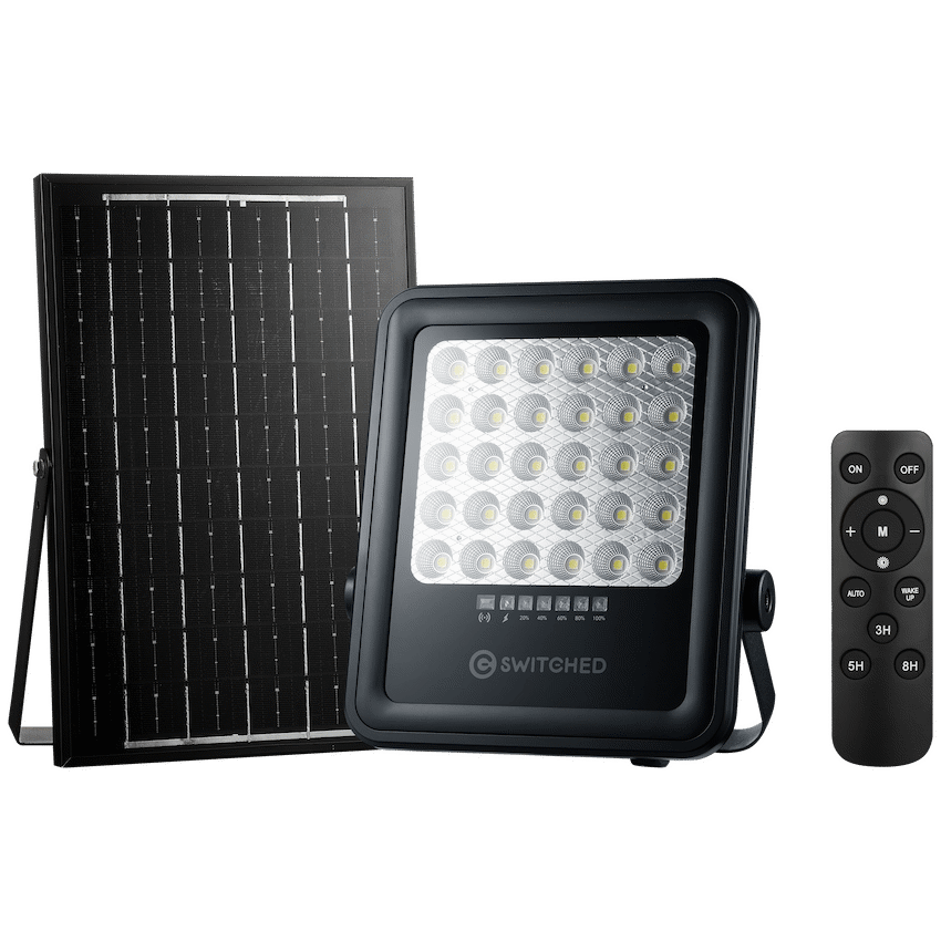 Switched Lighting Switched Urban PRO Series - 100w Solar Floodlight with Remote