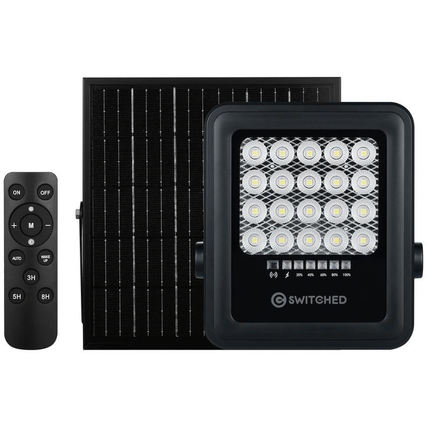 Switched Lighting Switched Urban Pro Series - 50w Solar Floodlight with Remote