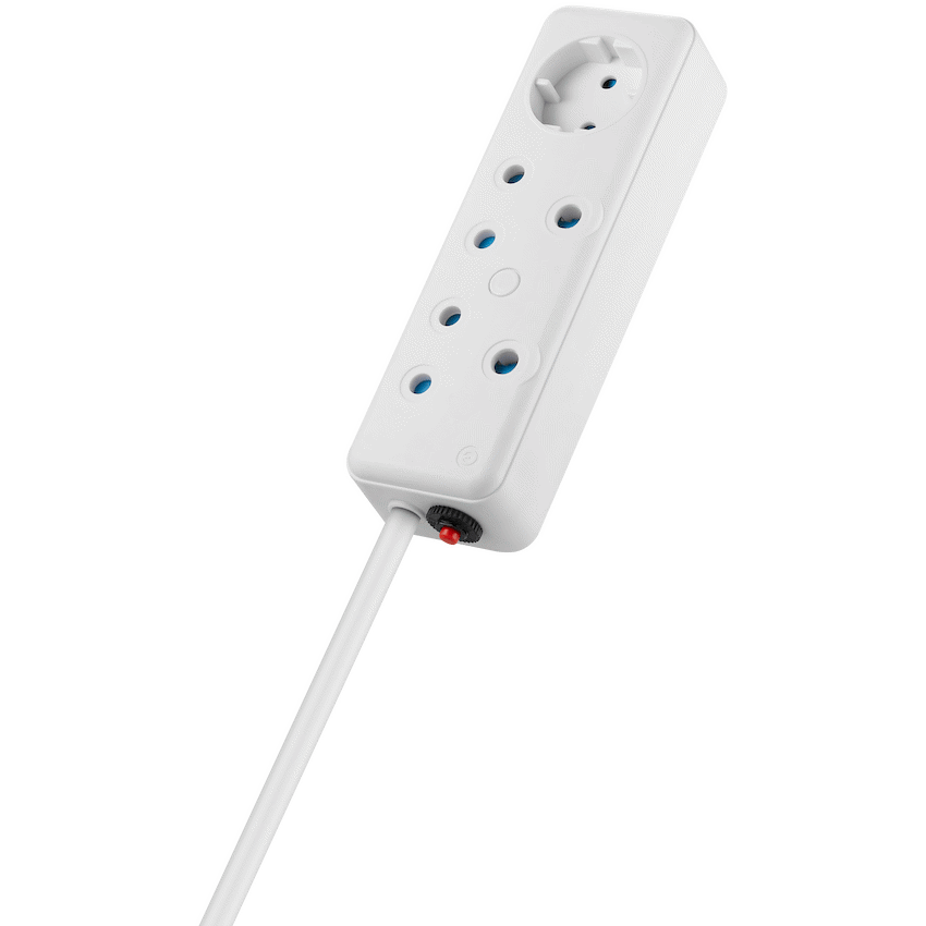Switched SWITCHED 3 Way Multiplug - White