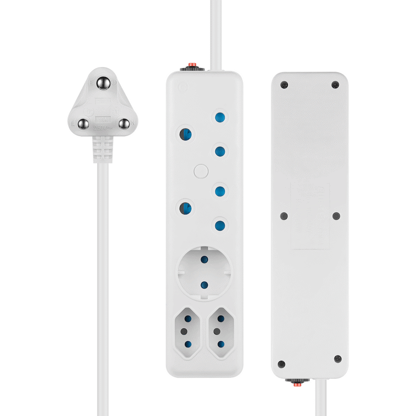 Switched SWITCHED 5 Way Multiplug - White