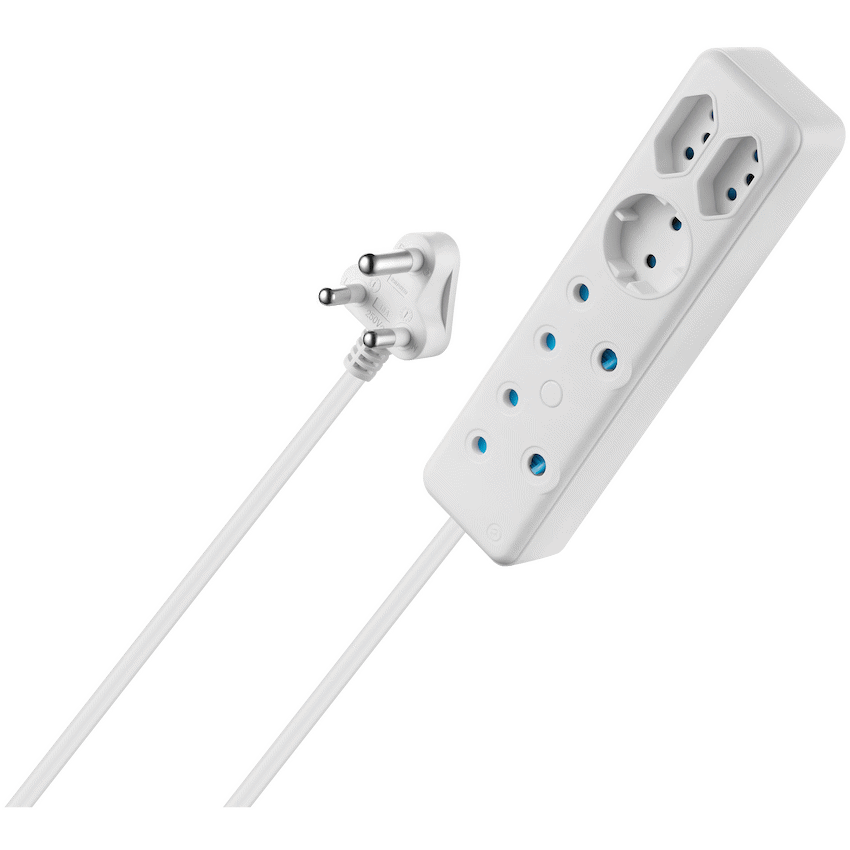 Switched SWITCHED 5 Way Multiplug - White