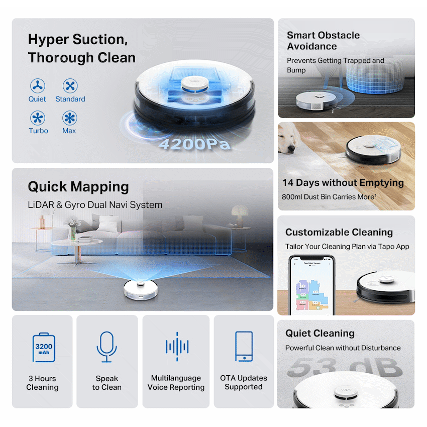 Tapo Smart Home LiDAR Navigation Robot Vacuum