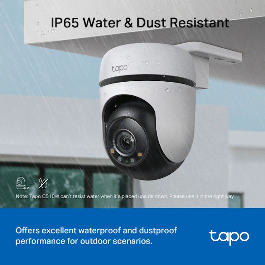 Tapo Smart Home TP-Link Tapo C510W 2K Outdoor Pan/Tilt Security WiFi Camera