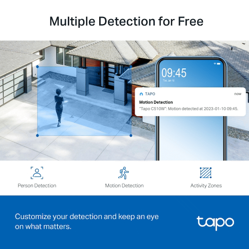 Tapo Smart Home TP-Link Tapo C510W 2K Outdoor Pan/Tilt Security WiFi Camera