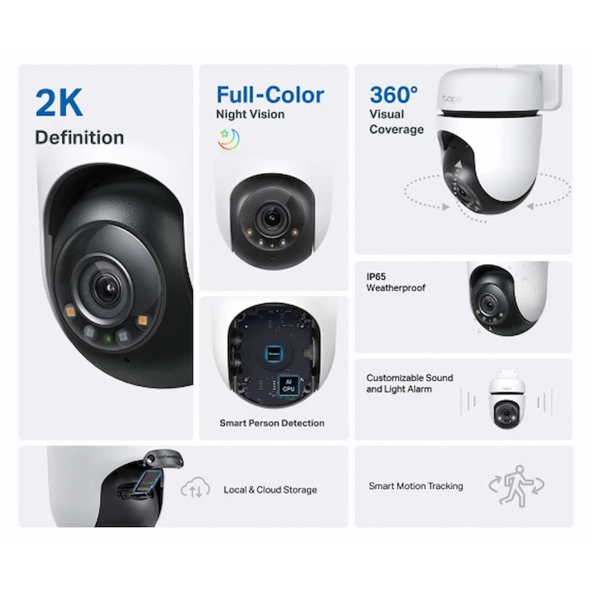 Tapo Smart Home TP-Link Tapo C510W 2K Outdoor Pan/Tilt Security WiFi Camera