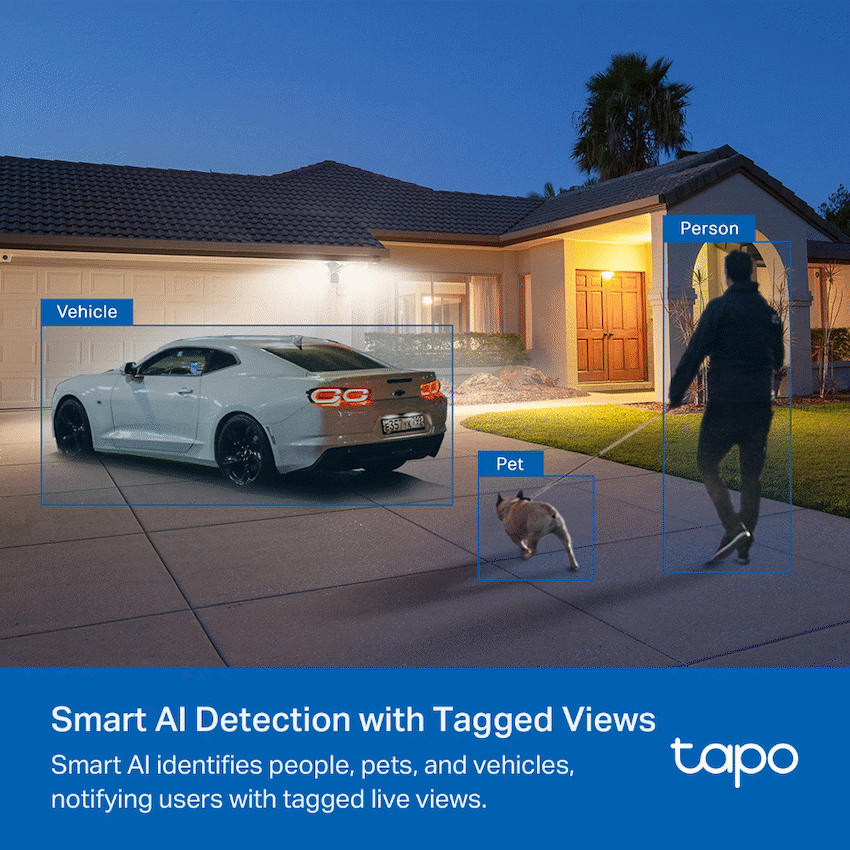 Tapo Smart Home TP-Link Tapo C720 4MP 2K QHD Outdoor security Camera with 2800 lumen floodlight
