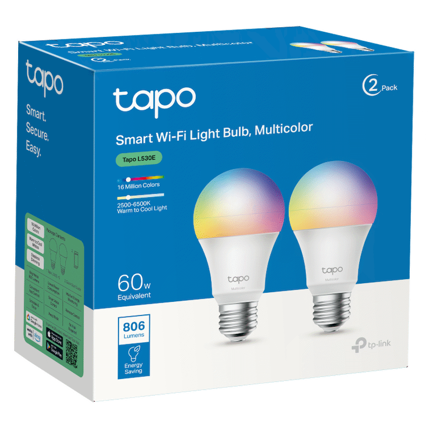 Tapo Smart Home TP-Link Tapo L510E (2-Pack) Smart Wi-Fi Light Bulb - Dimmable