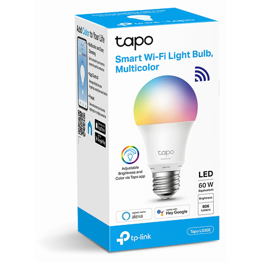 Tapo Smart Home TP-Link Tapo L530E 9w Smart Wi-Fi Light Bulb, Multicolor, A60, E27