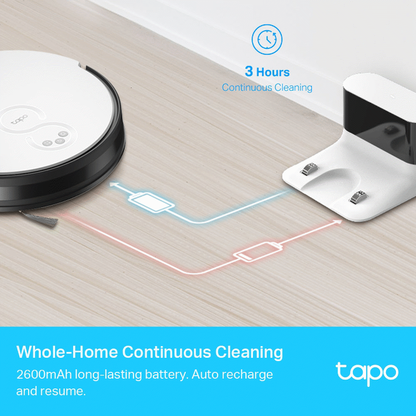 Tapo Smart Home TP-Link Tapo RV10 Robot Vacuum and Mop, Gyroscope, 2600 mAh, 300 ml