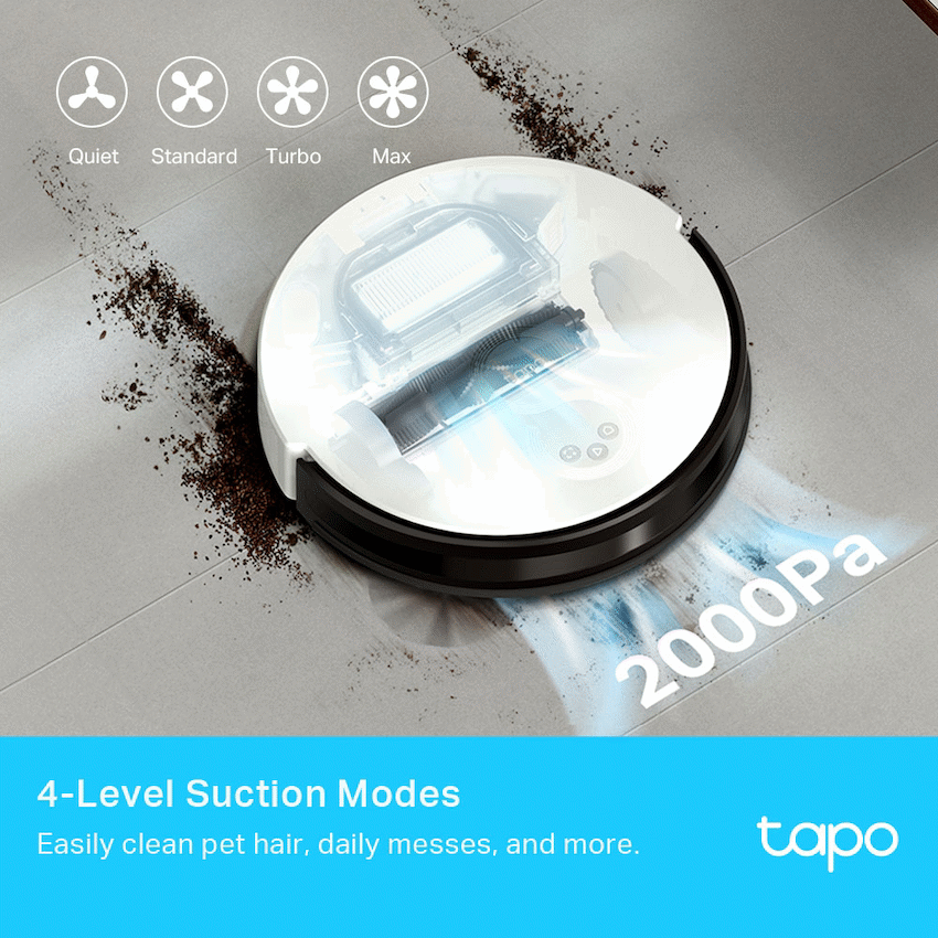Tapo Smart Home TP-Link Tapo RV10 Robot Vacuum and Mop, Gyroscope, 2600 mAh, 300 ml