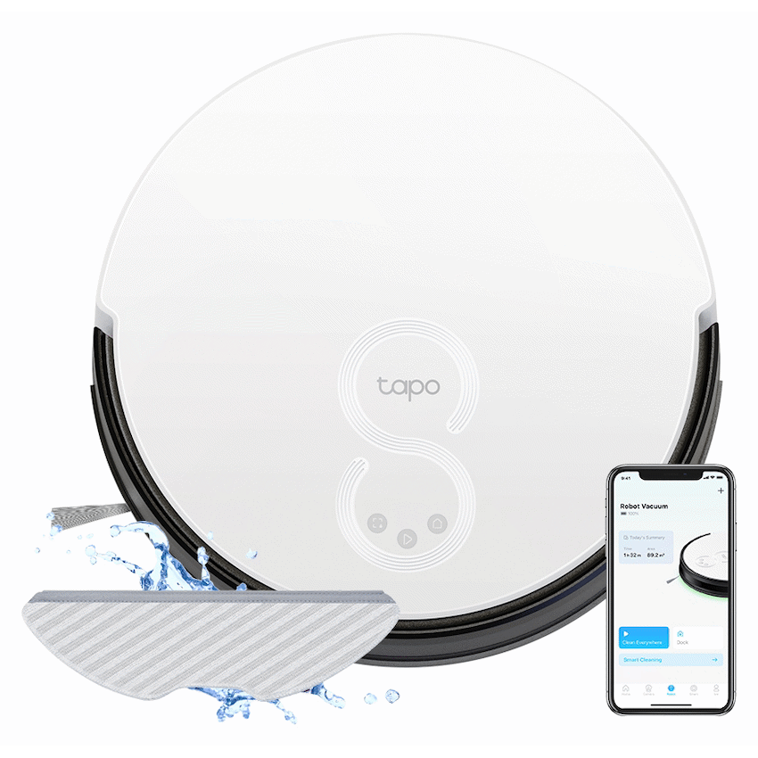 Tapo Smart Home TP-Link Tapo RV10 Robot Vacuum and Mop, Gyroscope, 2600 mAh, 300 ml