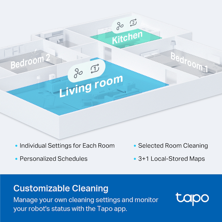 Tapo Smart Home TP-Link Tapo RV20 Robot LIDAR Vacuum, 2600 mAh