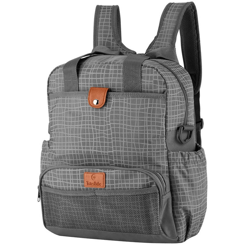 Totes Babe Bags Totes Babe Wavy Series Diaper Backpack Grey