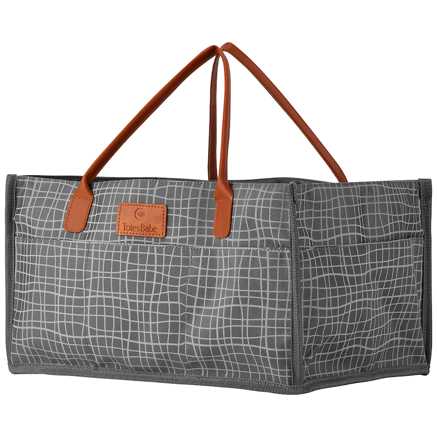 Totes Babe Bags Totes Babe Wavy Series Nursery Caddy Grey