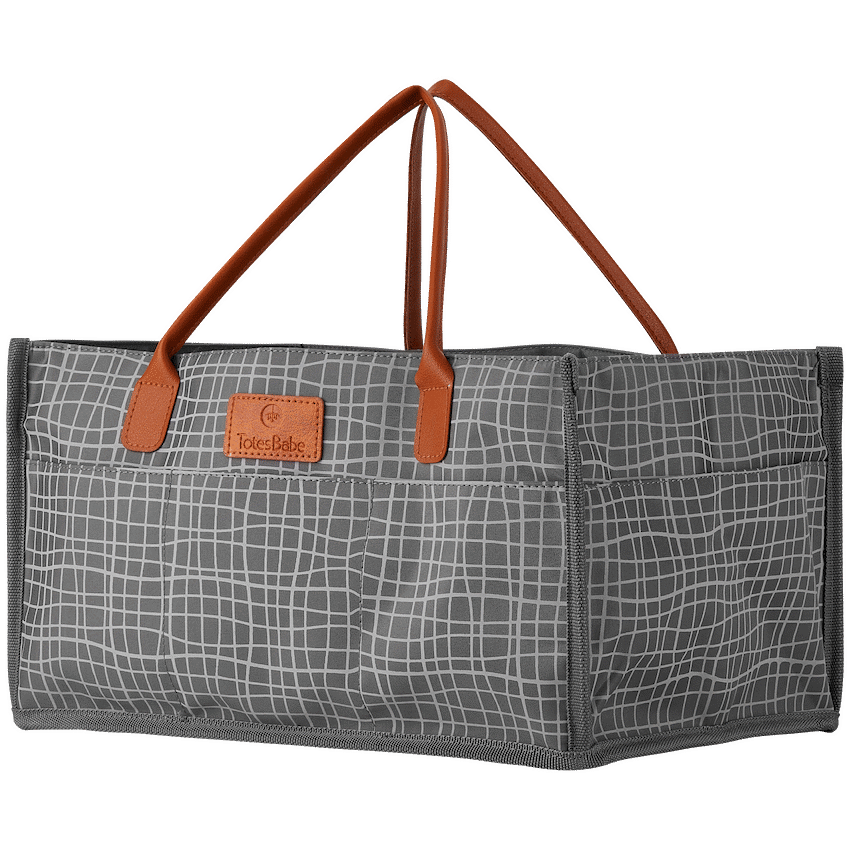 Totes Babe Bags Totes Babe Wavy Series Nursery Caddy Grey