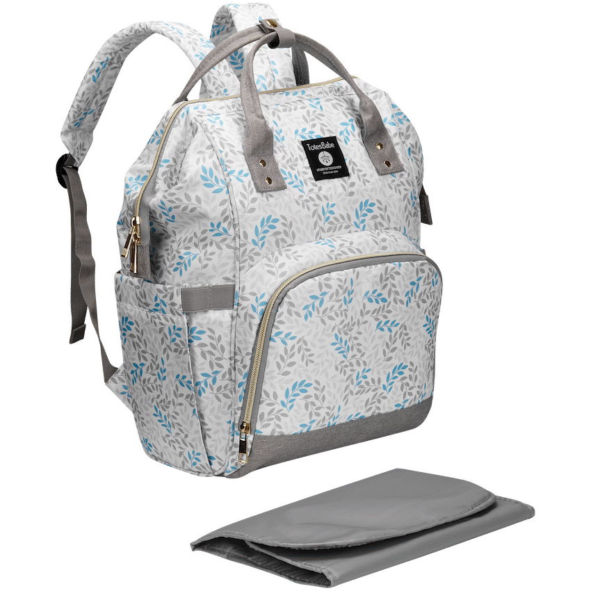 Totes Babe Totes Babe Alma Diaper Backpack Leafy Grey