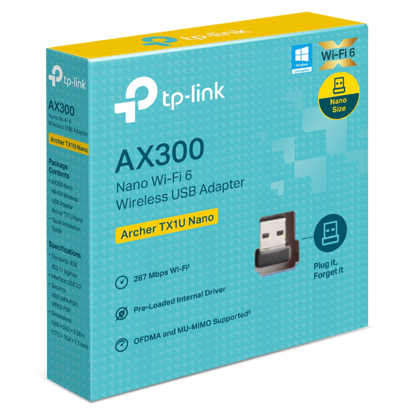 TP-Link Networking Archer TX1U AX300 Nano Wi-Fi 6 Wireless USB Adapter