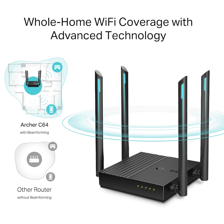 TP-Link Networking TP-Link Archer C64 AC1200 MU-MIMO Wi-Fi Router