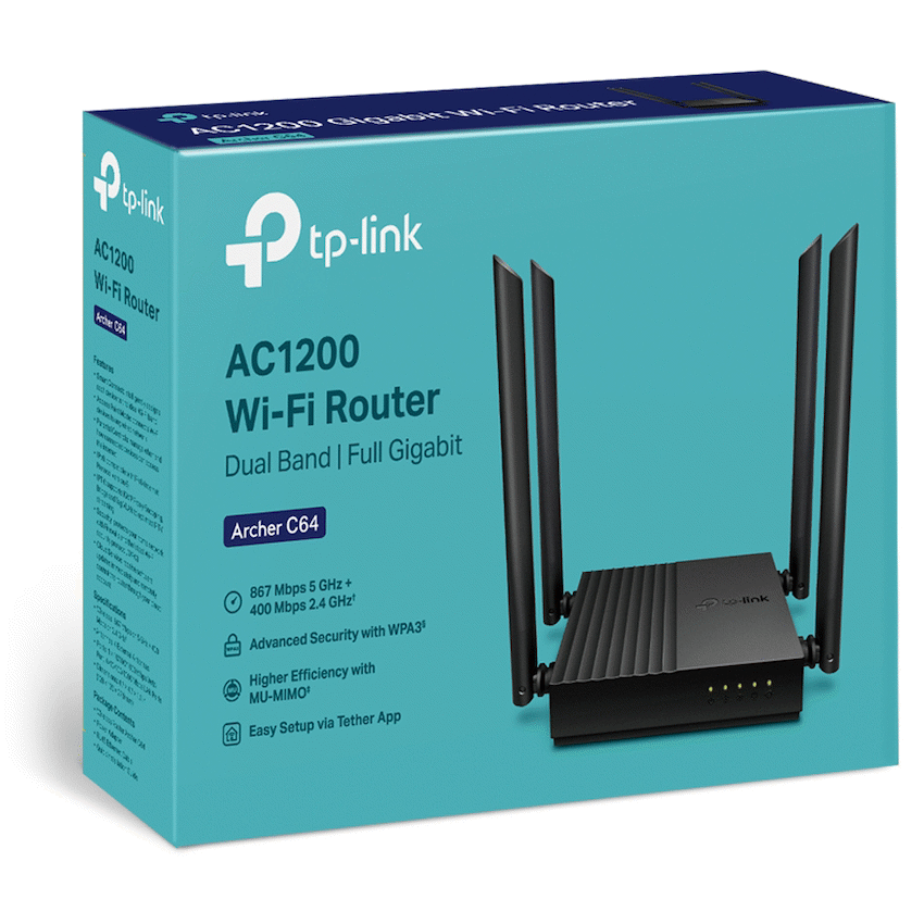 TP-Link Networking TP-Link Archer C64 AC1200 MU-MIMO Wi-Fi Router