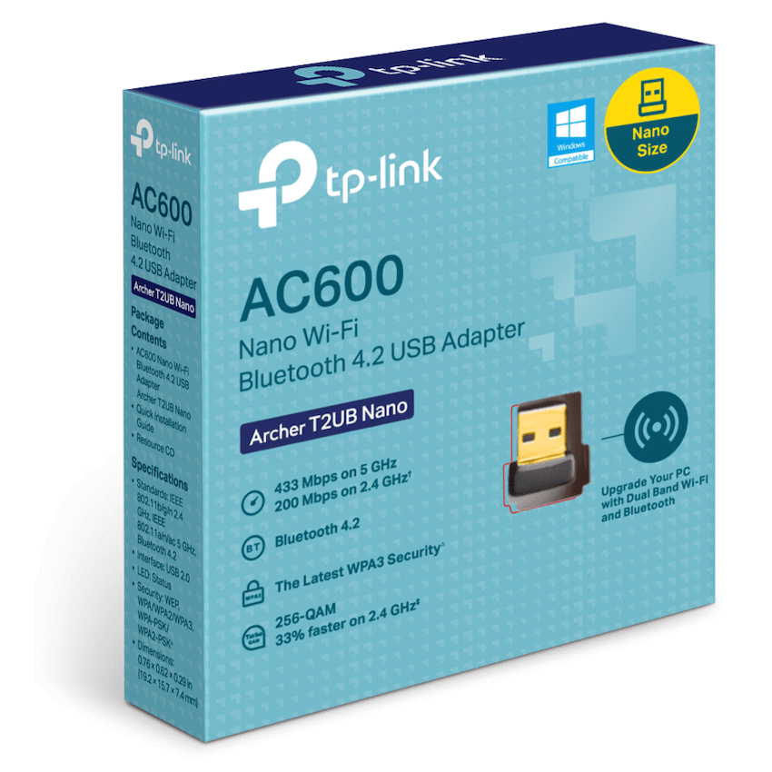 TP-Link Networking TP-Link Archer T2UB Nano AC600 Nano Bluetooth Wireless USB Adapter
