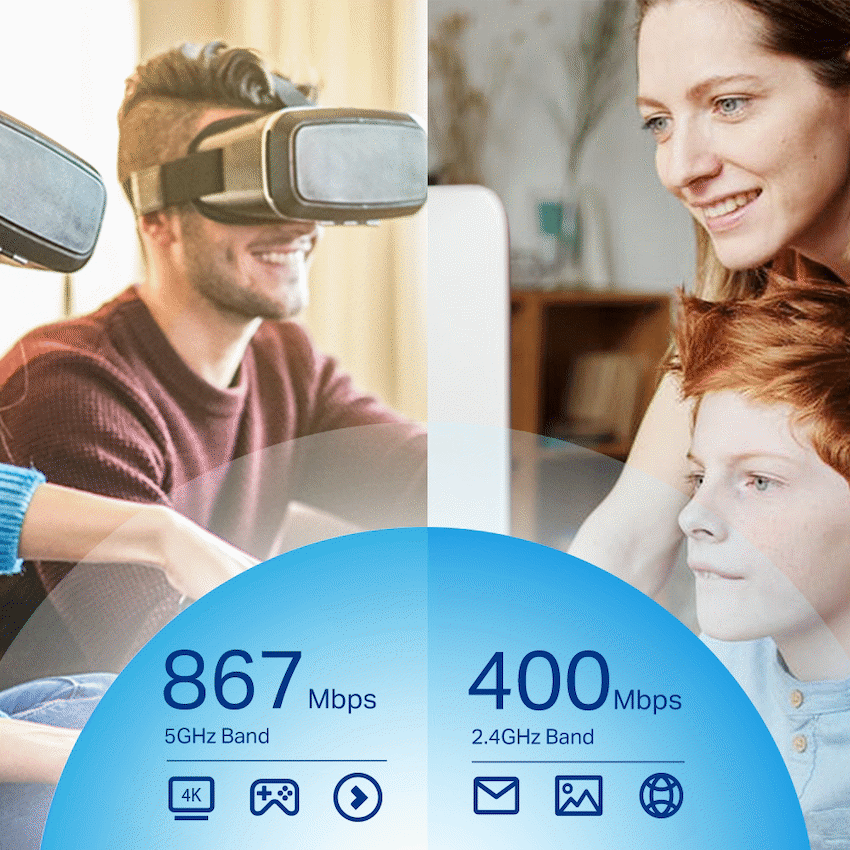 TP-Link Networking TP-Link Archer T4U Plus AC1300 Dual Antennas High-Gain Wireless USB Adapter