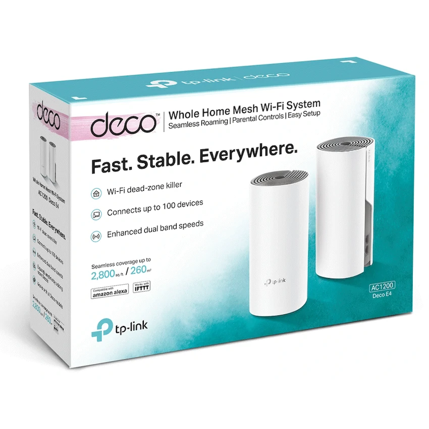 TP-Link Networking TP-Link Deco E4 (2-Pack) AC1200 Whole-Home Mesh Wi-Fi System