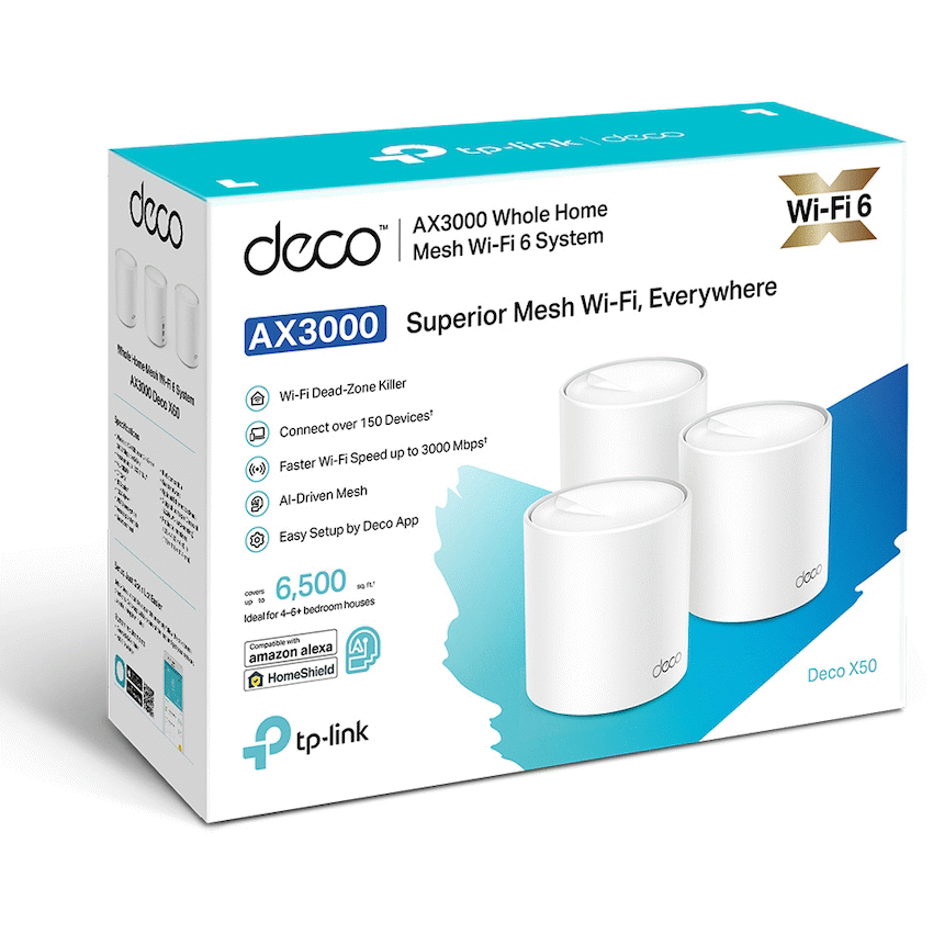 TP-Link Networking TP-Link Deco X50 (3-Pack) AX3000 Whole Home Mesh Wi-Fi 6 System