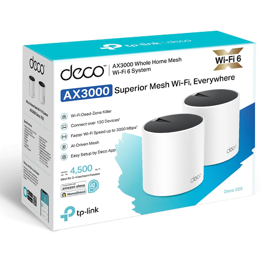 TP-Link Networking TP-Link Deco X55 (3-Pack) AX3000 Whole Home Mesh Wi-Fi 6 System
