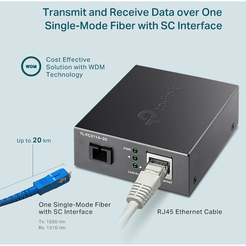 TP-Link Networking TP-Link TL-FC311A-20 Gigabit WDM Media Converter