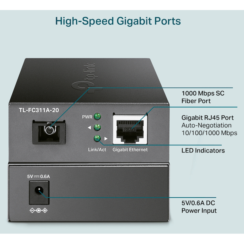 TP-Link Networking TP-Link TL-FC311A-20 Gigabit WDM Media Converter