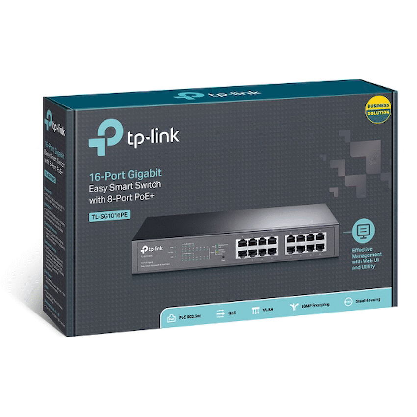 TP-Link Networking TP-Link TL-SG1016PE 16-Port Gigabit Easy Smart Switch with 8-Port PoE+