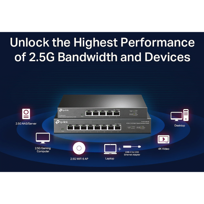 TP-Link Networking TP-Link TL-SG105-M2 5-Port 2.5G Multi-Gigabit Desktop Switch