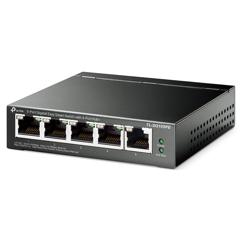 TP-Link Networking TP-Link TL-SG105PE 5-Port Gigabit Easy Smart Switch with 4-Port PoE+