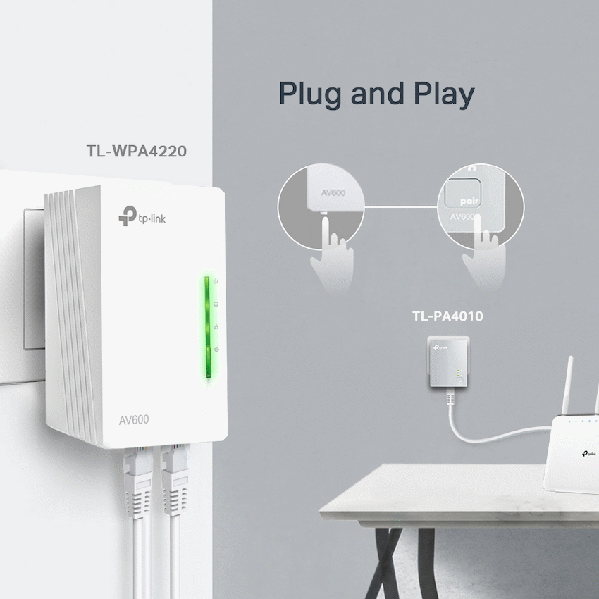 TP-Link Networking TP-Link TL-WPA4220 KIT AV600 Powerline Wi-Fi Kit