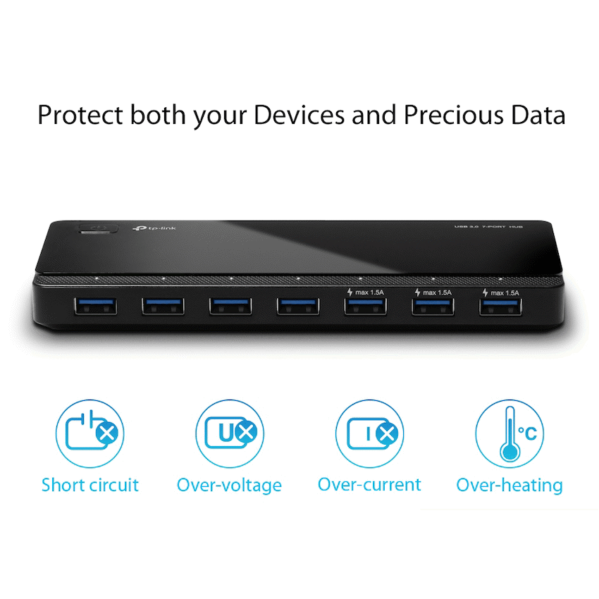 TP-Link Networking TP-Link UH700 USB 3.0 7-Port Hub with 2 Charging Ports