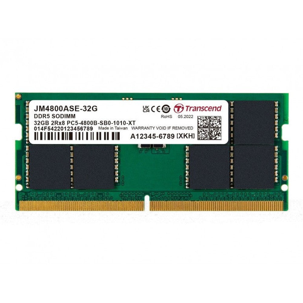 TRANSCEND JET MEMORY 32GB DDR5-6400 Unbuffered NOTEBOOK SO-DIMM 2RX8 CL52 (2Gx8)x16